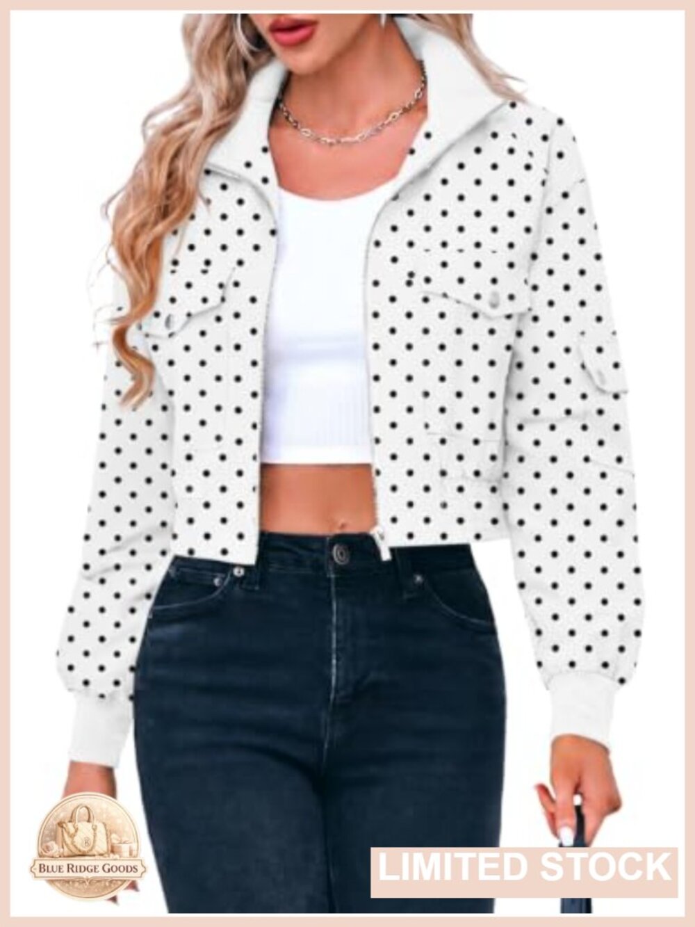 Women's Cropped Bomber Jacket Lightweight Zip Up Short Coat